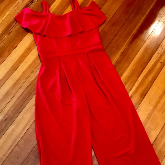 NWT Girls Red Crepe Jumpsuit Size 16 - Picture 2 of 5